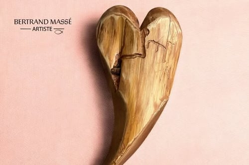 Concours Bertrand Massé Artiste- Gagnez un magnifique cœur sculpté en bois!