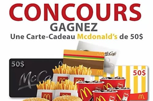 Concours Carte-Cadeau 50$ McDonald's