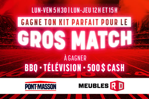 Concours CKOI 96,9 - Gagne ton kit parfait pour le gros match: BBQ -Télévision & 500$ CASH!