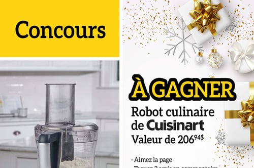 Concours Cuisina - Gagnez un robot culinaire Cuisinart!