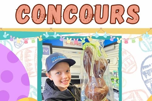 Concours Dubé Électrique - Gagnez un gros lapin en chocolat de 2kg de la Pralinière!
