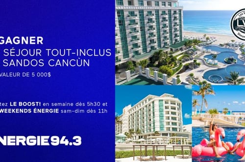 Concours Energie 94,3 - Échappez à l’hiver grâce aux Voyages Simon Pelletier !