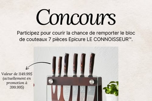 Concours Eugène Allard cuisine et tendances - Gagnez le parfait ensemble de couteaux!
