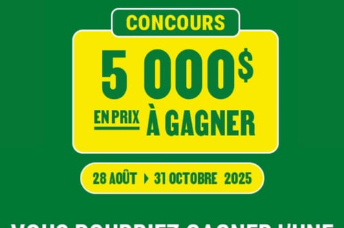 Concours Gagner l'un des 5 prix de 1 000 $