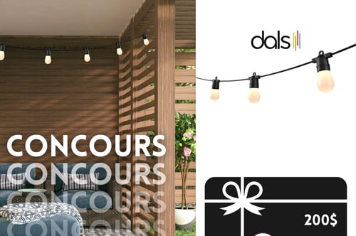 Concours GAGNER une carte-cadeau de 200 $ du Centre du Peintre + une guirlande DALS lumineuse Orion 48′ d’une valeur de plus de 250 $