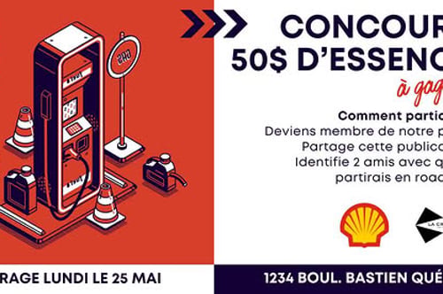 Concours Gagnez 50$ d'essence!