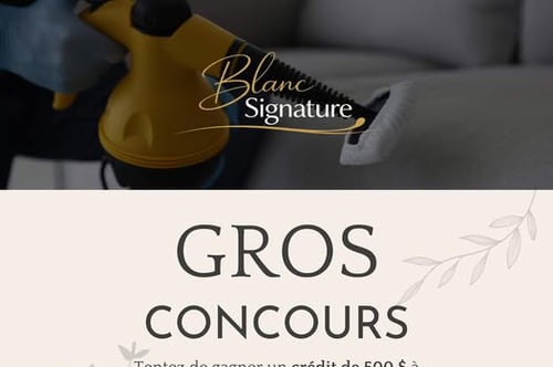 Concours Gagnez 500$ en crédit nettoyage!