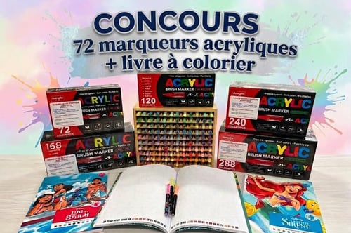 Concours Gagnez 72 marqueurs à l'acryliques et un livre de coloriage Disney!
