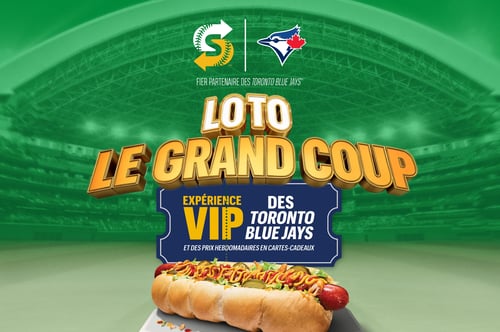 Concours Gagnez deux billets pour assister aux matchs des Toronto Blue JaysMC, un séjour à l'hôtel, deux cartes-cadeaux Subway de 100$ et deux chandails!