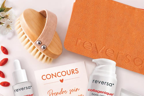 Concours Jean Coutu Gagnez l'un des trois paniers cadeaux Reversa, remplis de soins collagéniques!