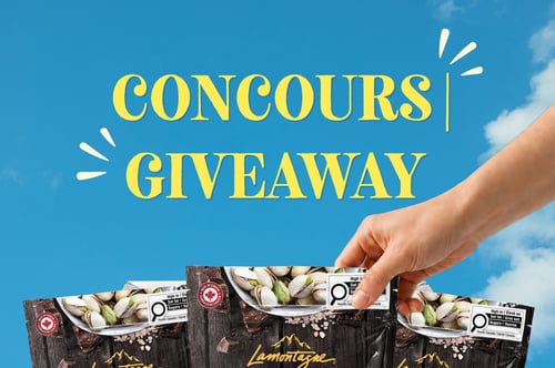Concours Gagnez l'un des trois sacs de pistaches enrobées de chocolat au lait avec sel rose de l’Himalaya!