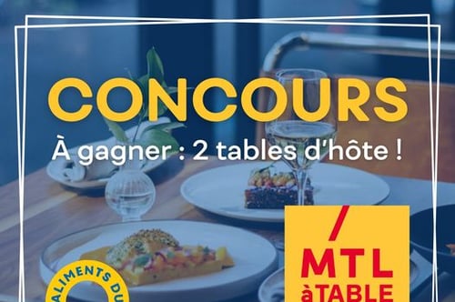 Concours Gagnez l'une des deux tables d'hôte pour deux personnes dans un restaurant membre au programme « Aliments du Québec au menu »