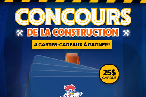 Concours Gagnez l'une des quatre cartes-cadeaux Rôtisseries Fusée de 25$!