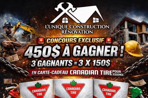 Concours Gagnez l'une des trois cartes cadeaux Canadian Tire de 150$