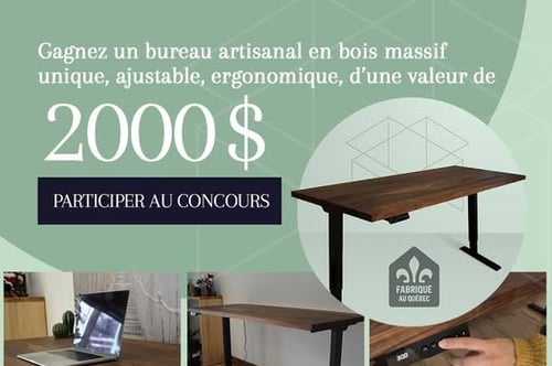 Concours Gagnez un bureau ergonomique haut de gamme d’une valeur de 2 000 $