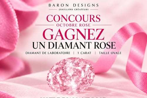 Concours Gagnez un diamant rose de laboratoire de 1,01 carat, taille ovale!