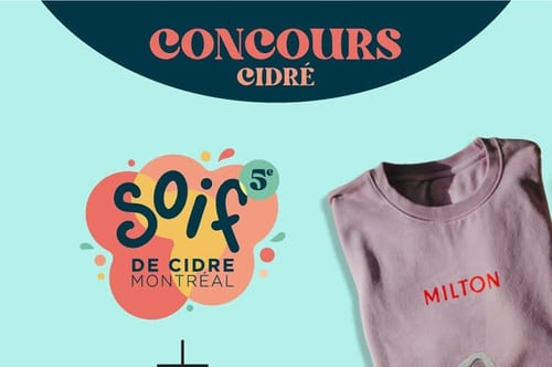 Concours Gagnez un ensemble complet soif de cidre Montréal pour deux personnes!
