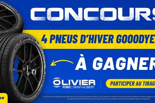 Concours Gagnez un ensemble de 4 pneus d’hiver Goodyear pour votre véhicule!