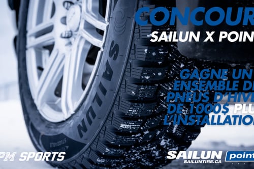Concours Gagnez un ensemble de quatre pneus d’hiver Sailun ainsi que l’installation dans un garage Point S!
