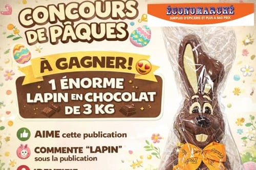 Concours Gagnez un lapin en chocolat de 3 Kg!
