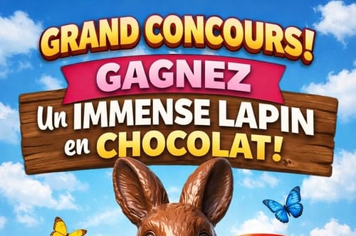 Concours Gagnez un lapin en chocolat géant!