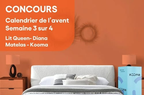 Concours Gagnez un magnifique lit accompagné de son matelas Kooma!