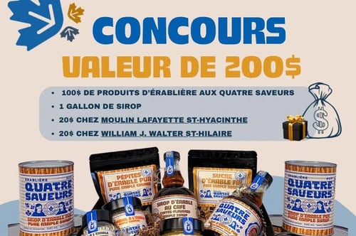 Concours Gagnez un magnifique panier rempli de douceurs de l’érable !