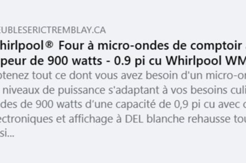 Concours Gagnez un micro-onde Whirlpool!