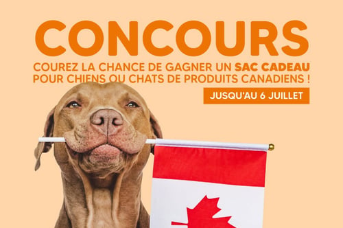 Concours Gagnez un sac cadeau pour chat ou chien rempli de produits Canadiens!