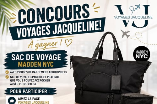 Concours Gagnez un sac de voyage Madden NYC, incluant 2 cubes de rangement additionnels!