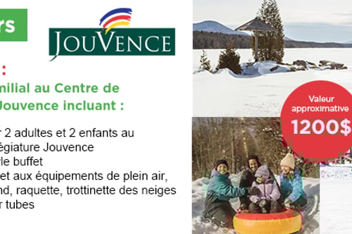 Concours Gagnez un séjour familial au Centre de Villégiature Jouvence!