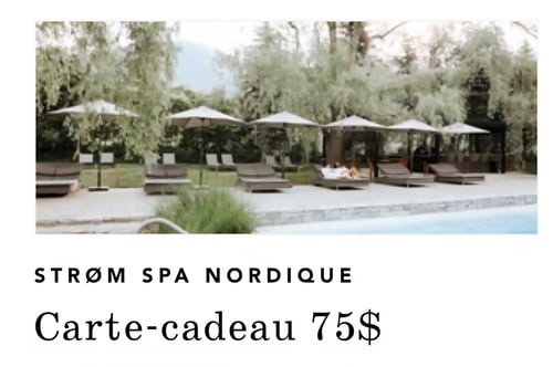 Concours Gagnez une carte cadeau de 75 $ au Strøm spa nordique