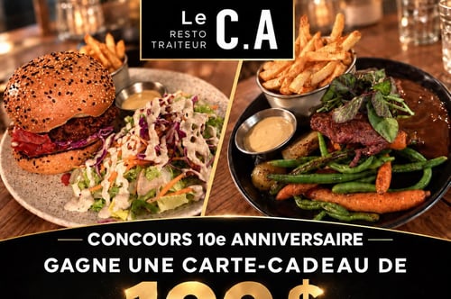 Concours Gagnez une carte-cadeau Le C.A. Resto Traiteur de 100$!