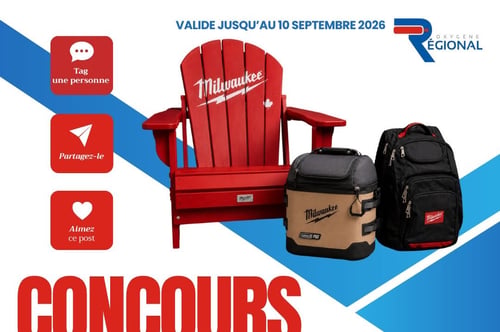 Concours Gagnez une chaise Adirondack Milwaukee, une glacière Milwaukee ou un sac à dos Milwaukee!