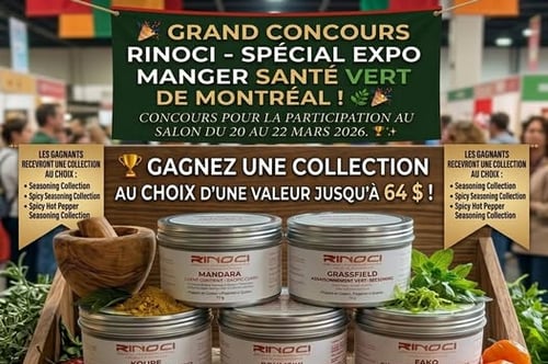 Concours Gagnez une collection d’épices et assaisonnements artisanaux Rinoci!