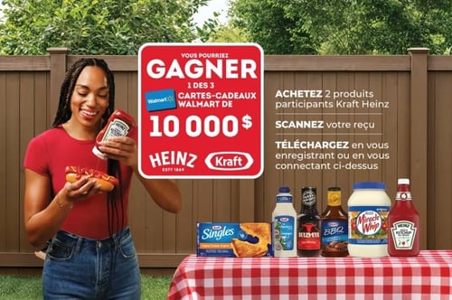 Concours Kraft Heinz - Gagnez une des 3 cartes-cadeaux Walmart de 10 000$ !