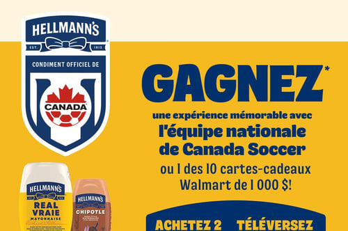 Concours Gagnez une expérience avec l'équipe nationale de Canada soccer ou 1 des 10 cartes-cadeaux Walmart de 1000$!