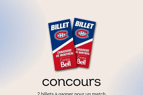 Concours Gagnez une paire de billets pour une partie des Canadiens de Montréal le 26 septembre 2026 à 19h!