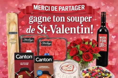 Concours Gagnez votre souper de St-Valentin!