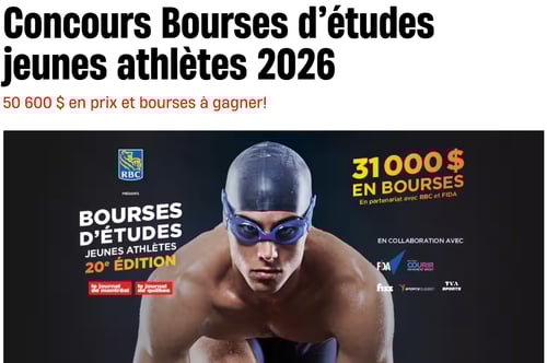 Concours Journal de Montréal Bourses d’études jeunes athlètes 2026