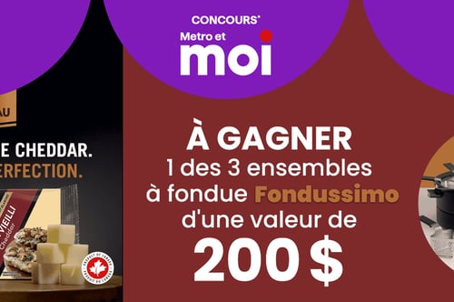 Concours Metro - Gagnez un des 3 ensembles à fondue Fondussimo d'une valeur de 200 $.