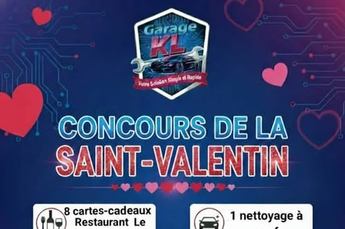 Concours St-Valentin Garage KL- Gagnez un repas au restaurant le Contrebandier!