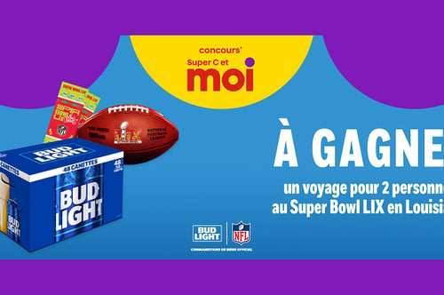 Concours Super C - Gagnez un voyage pour 2 personnes au Super Bowl LIX en Louisiane!