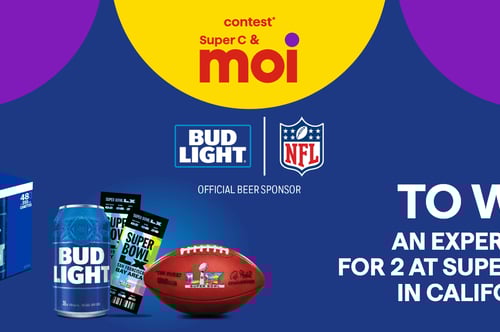 Concours Super C - Gagnez une expérience pour 2 personnes au Super Bowl LX en Californie.