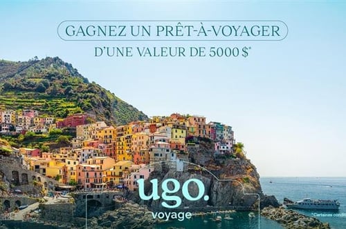 Concours UGO.VOYAGE - Gagnez un crédit-voyage d'une valeur de 5 000 $