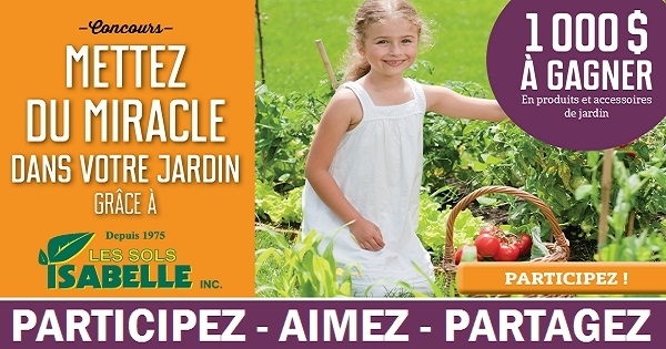 Concours Gagnez 300$ de produits Miracle Mix et NuMix et 700$ de végétaux et accessoires de jardin! Concours Gagnez 300$ de produits Miracle Mix et NuMix et 700$ de végétaux et accessoires de jardin!