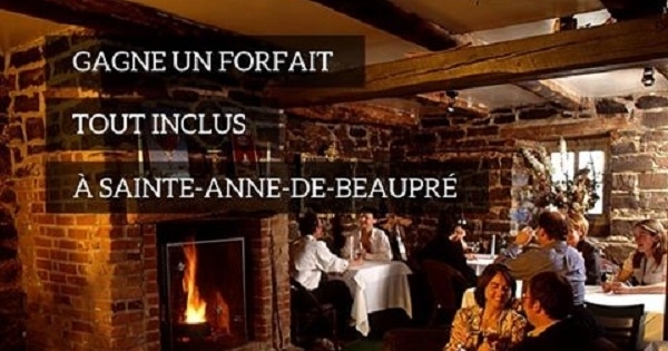 Concours Gagnez un forfait pour deux à l'auberge La Camarine de Saint-Anne-de-Beaupré! Concours Gagnez un forfait pour deux à l'auberge La Camarine de Saint-Anne-de-Beaupré!