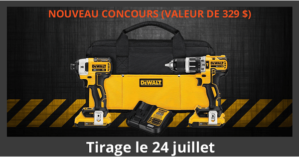 Concours Gagnez un ensemble DeWALT! Concours Gagnez un ensemble DeWALT!
