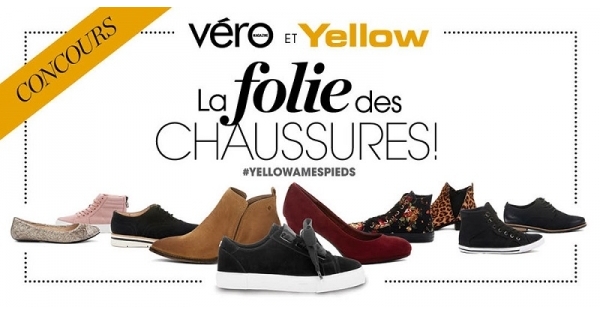 Concours Gagnez 1 000 $ de chaussures Yellow! Concours Gagnez 1 000 $ de chaussures Yellow!