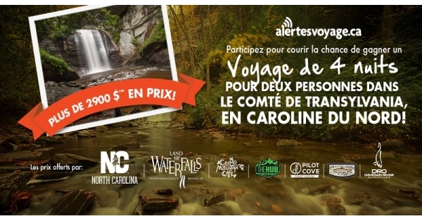Concours Gagnez un voyage de 4 nuits pour 2 personnes en Caroline du Nord! Concours Gagnez un voyage de 4 nuits pour 2 personnes en Caroline du Nord!